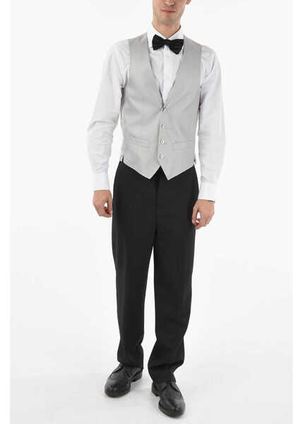 Veste costum CORNELIANI Cc Collection V-Neck Cerim.refined Waistcoat Gray Barbati (BM 9603818) 4