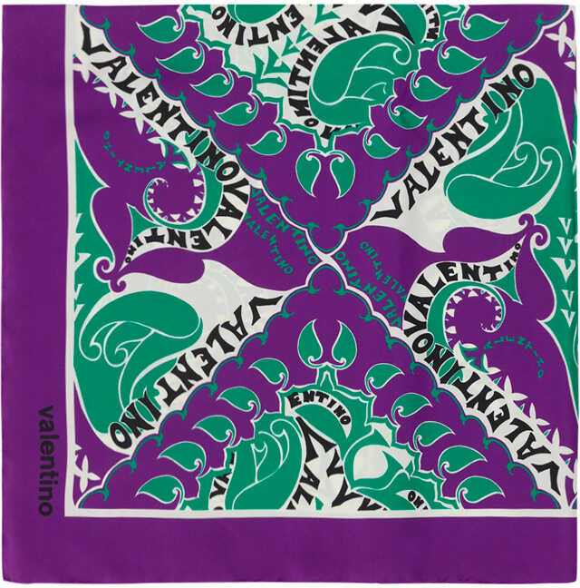 Valentino Garavani Manifesto Scarf ANTIC GREEN/ASTRAL PURPLE/AVORIO