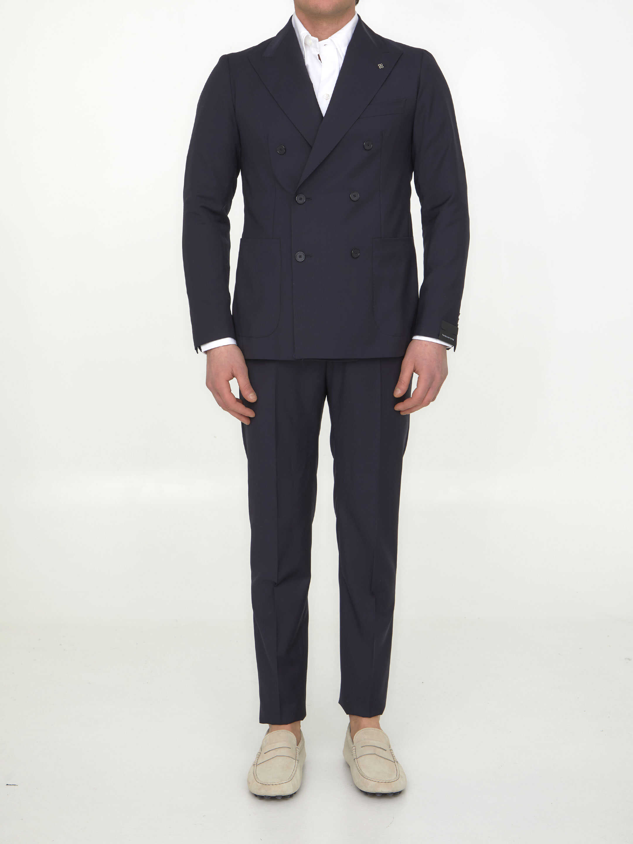 Tagliatore Two-Piece Suit In Black Wool BLUE