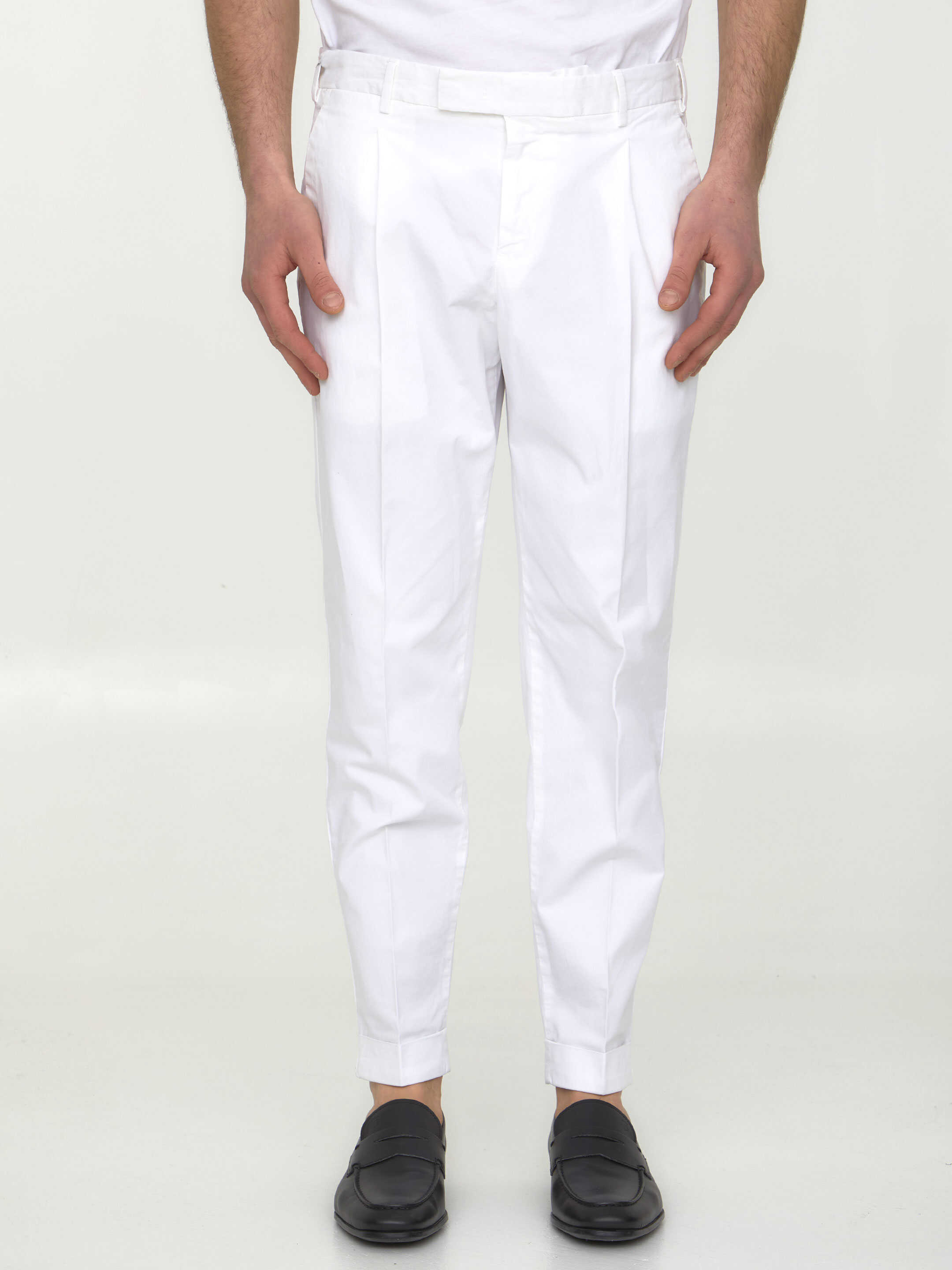 PT TORINO Gabardine Trousers White