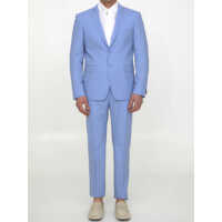 Costume Two-Piece Suit In Light-Blue Wool Barbati