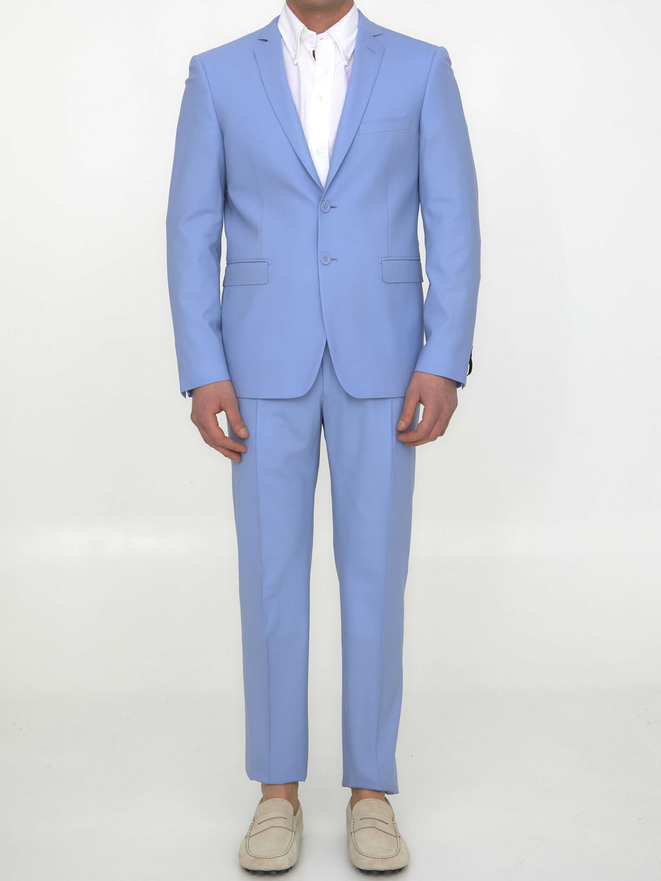 Tonello Two-Piece Suit In Light-Blue Wool LIGHT BLUE b-mall.ro