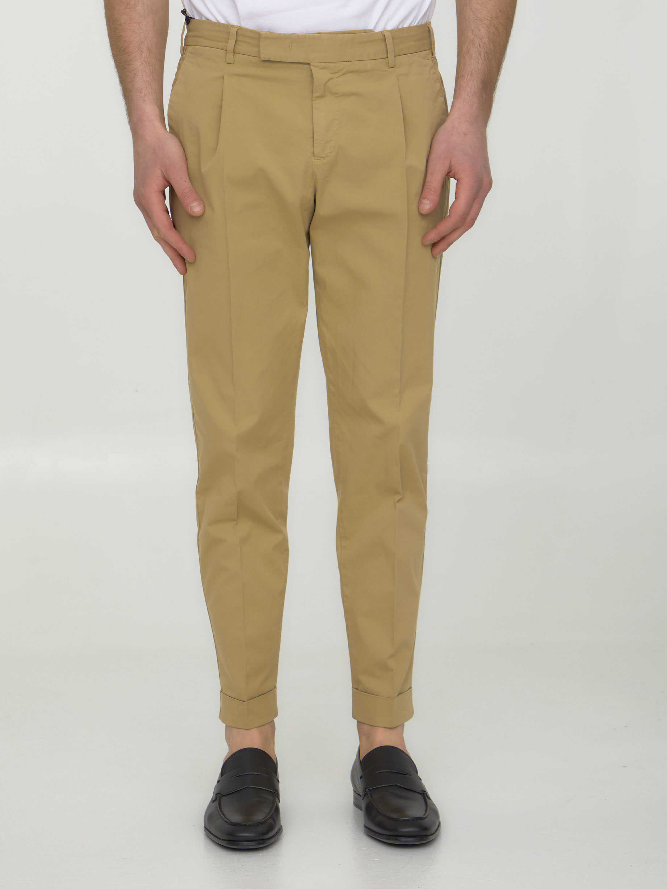 PT TORINO Gabardine Trousers Beige