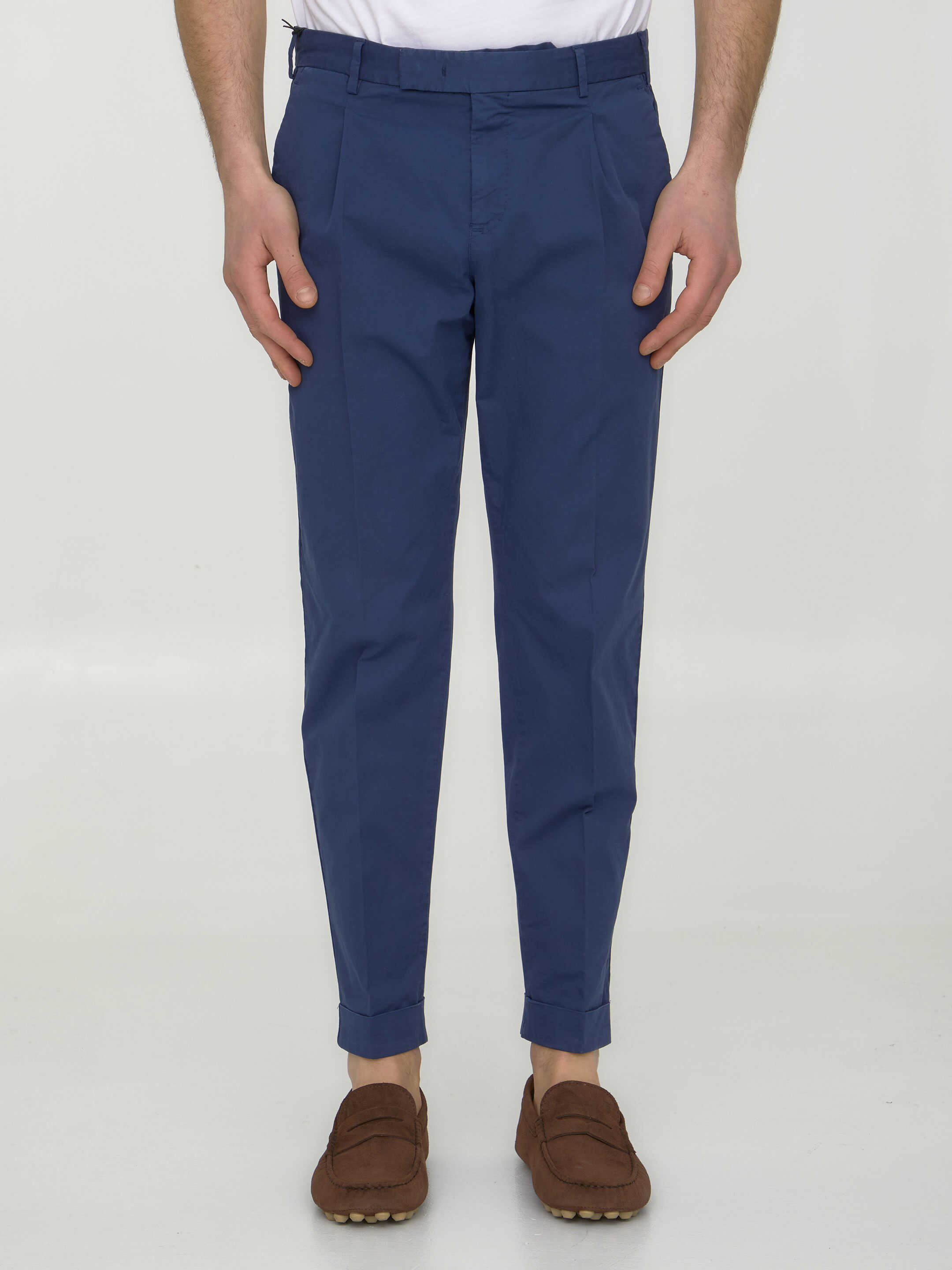 PT TORINO Gabardine Trousers Blue