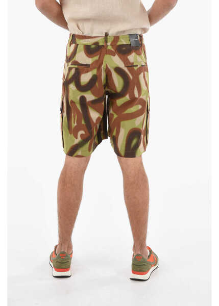 Pantaloni scurti DSQUARED2 Camouflage Pattern Cargo Shorts With Elastic Waistband Multicolor Barbati (BM 9605981) 2