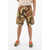 DSQUARED2 Camouflage Pattern Cargo Shorts With Elastic Waistband Multicolor