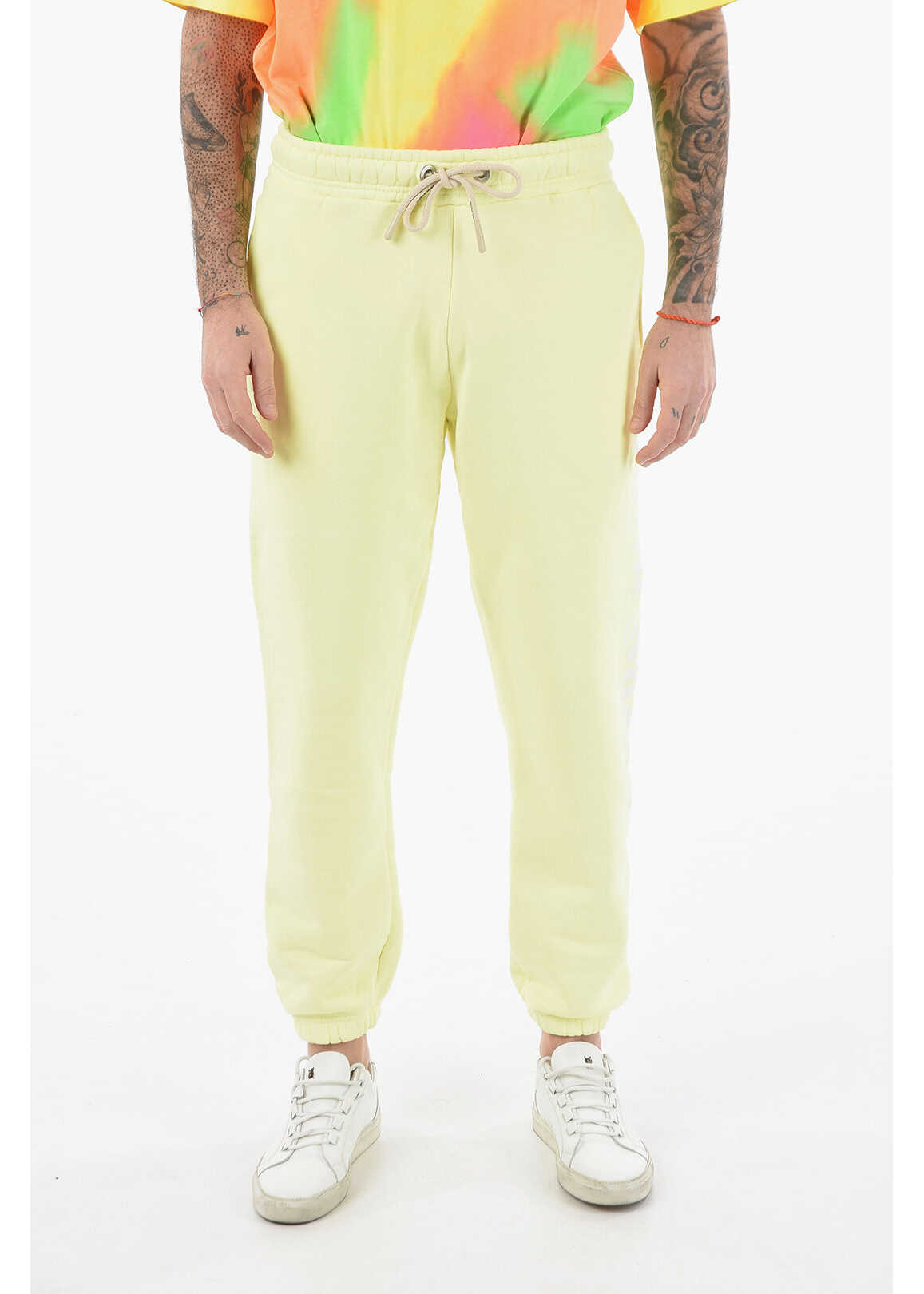 Palm Angels 3 Pocket Gd Logo Cotton Sweatpants Yellow