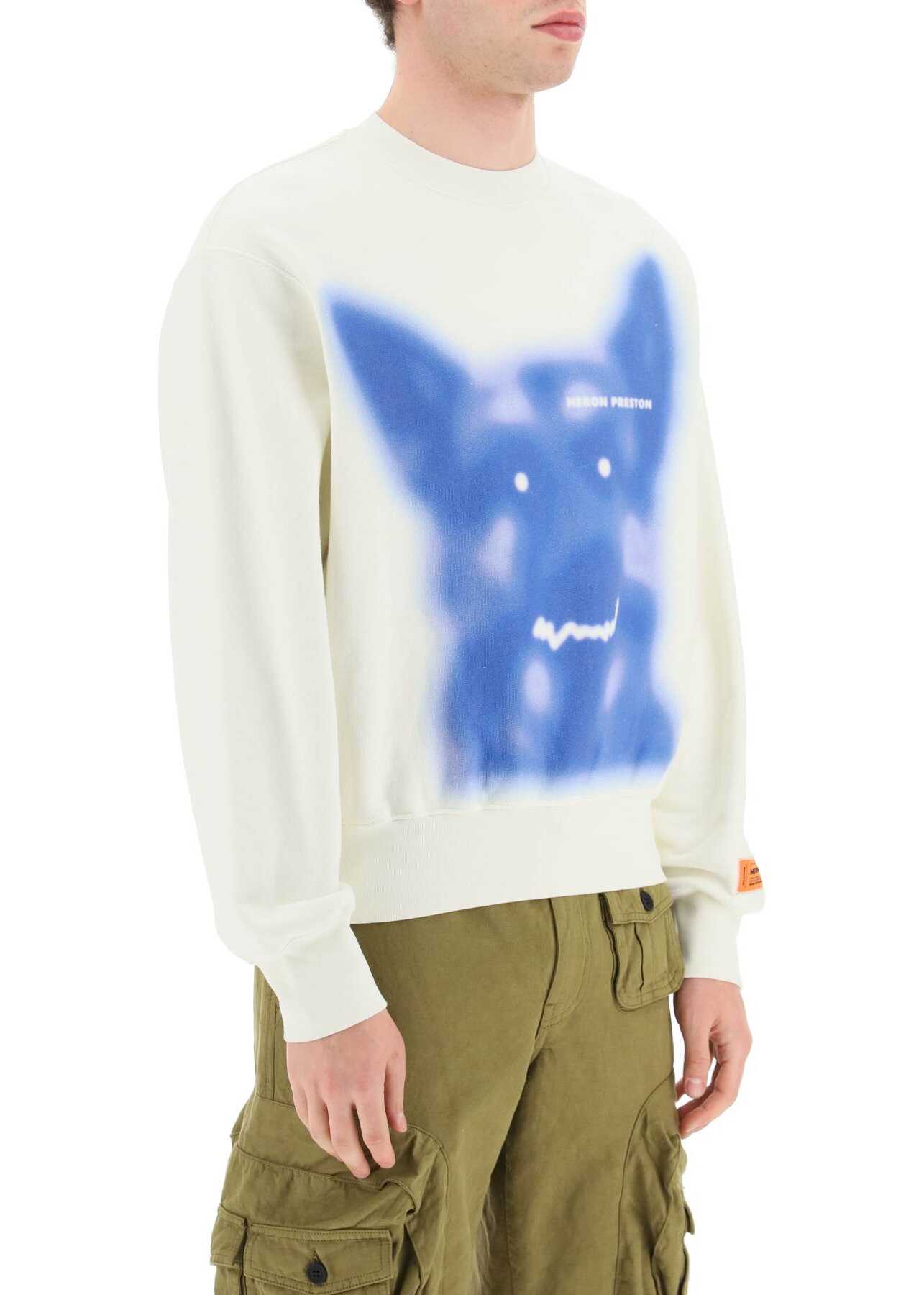 Heron Preston \'Beware Of Dog\' Sweatshirt WHITE BLUE