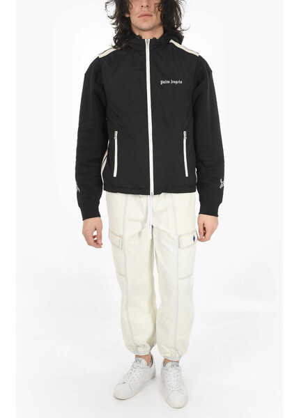 Veste costum Palm Angels Front Zipped Classic Logo Nylon Vest Black Barbati (BM 9607571) 4