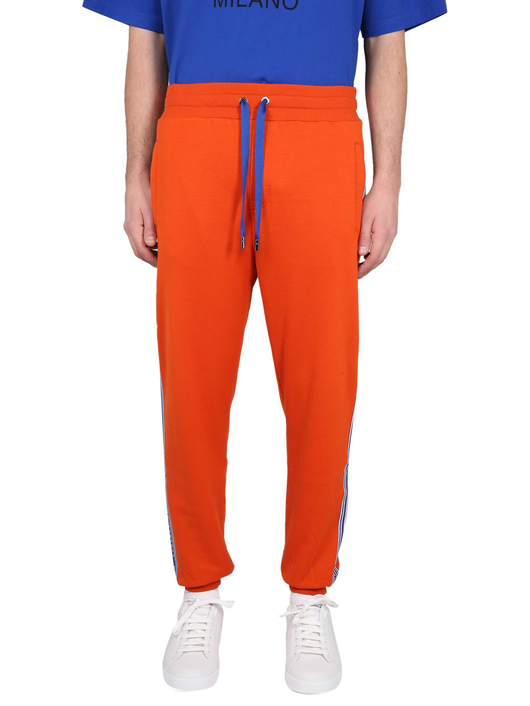 Dolce & Gabbana Pants With Logoed Band ORANGE