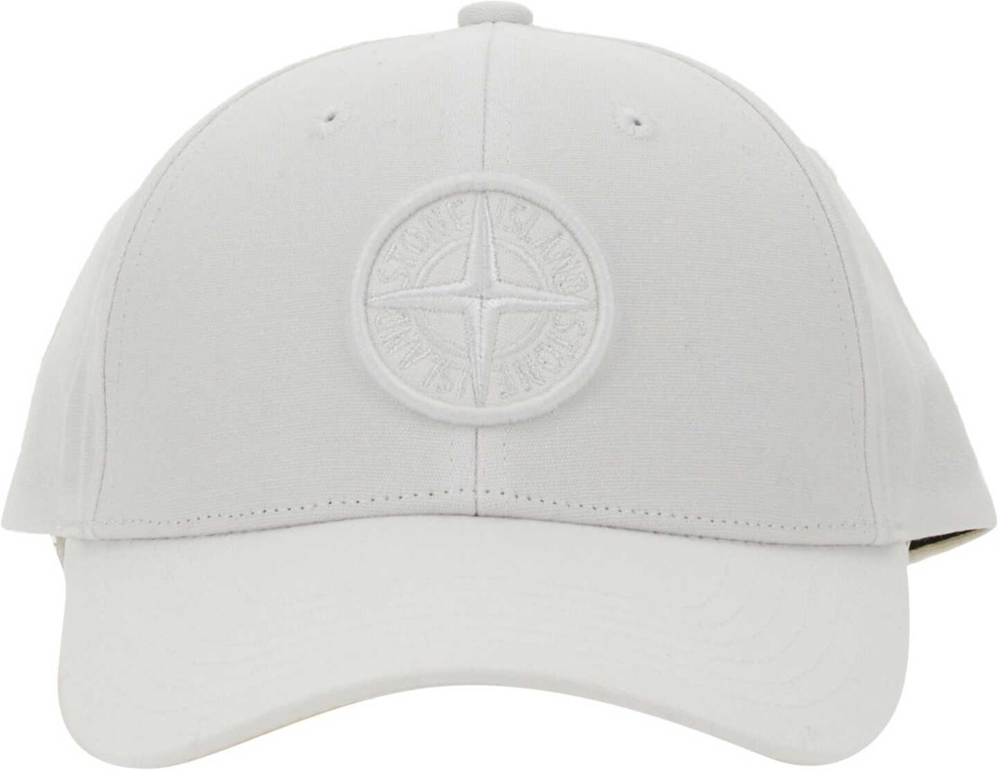 Stone Island Baseball Hat With Logo WHITE