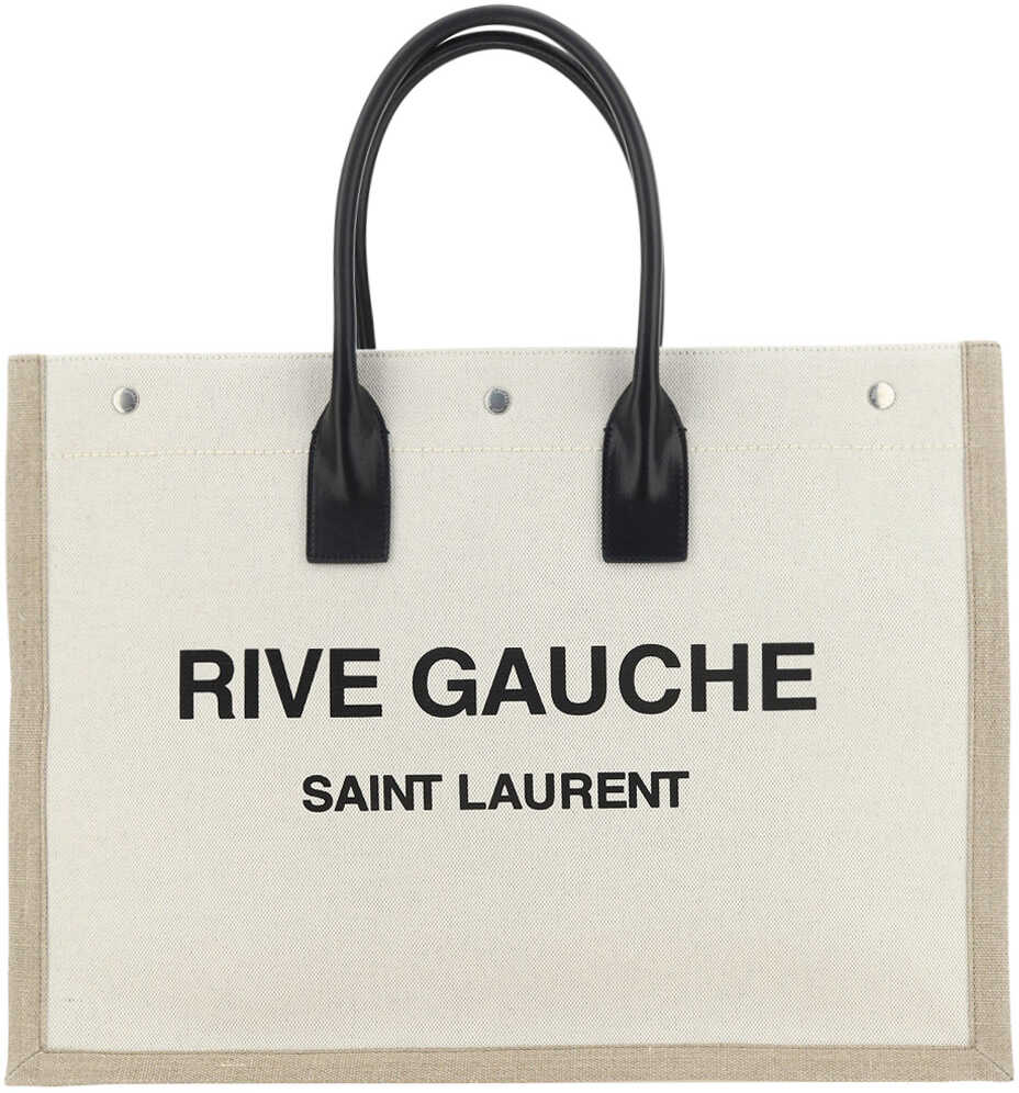 Saint Laurent Rive Gauche Tote Bag GREGGIO/NATUAREL/NERO