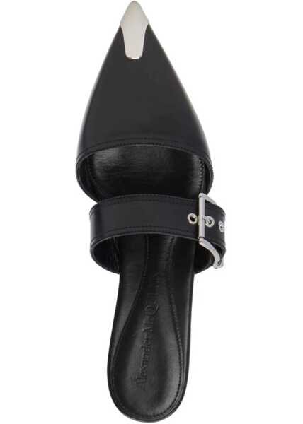 Sandale fara toc Alexander McQueen Mule Punk BLACK Femei (BM 9608723) 4