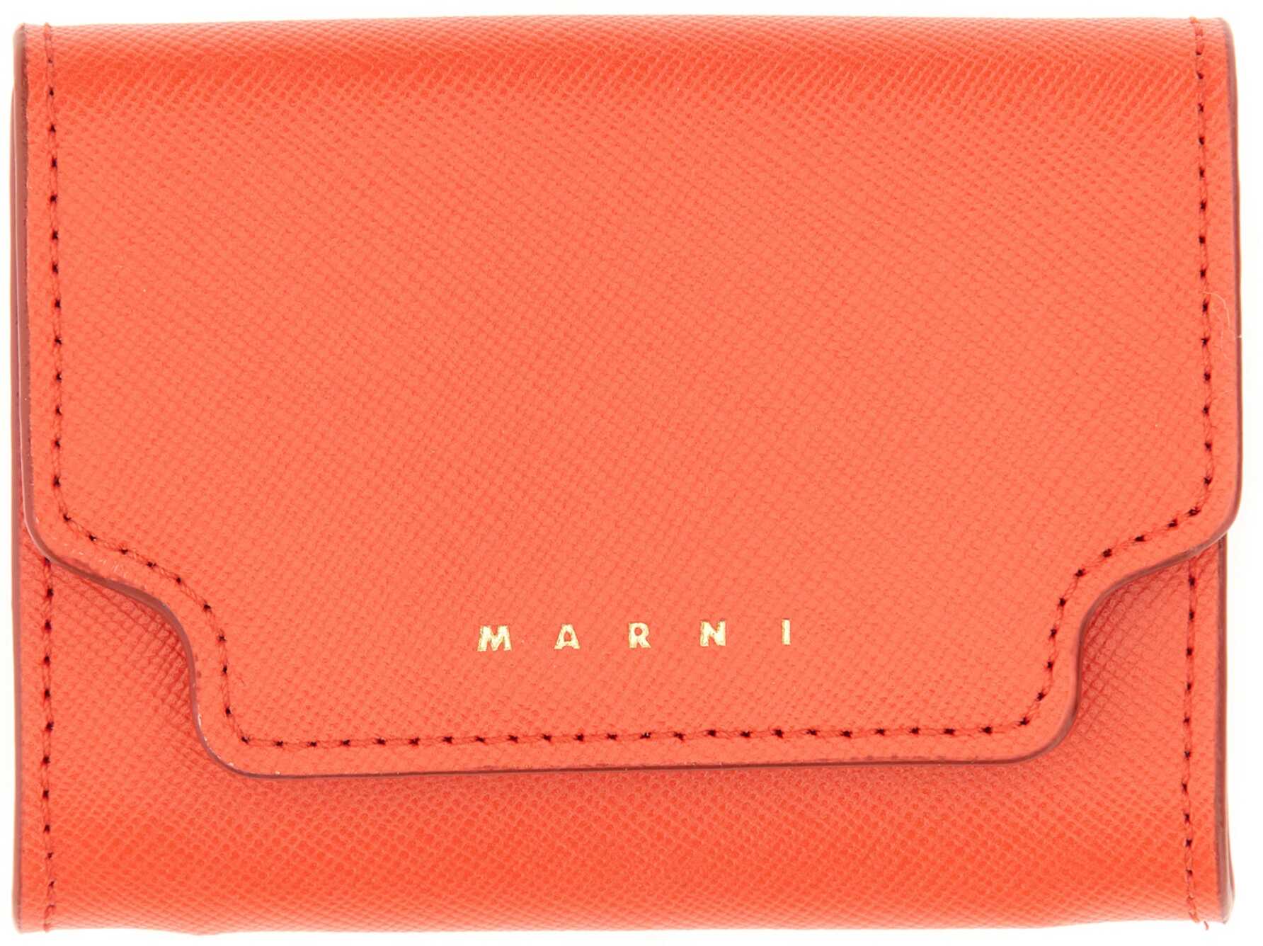 Marni Saffiano Leather Coin Purse RED