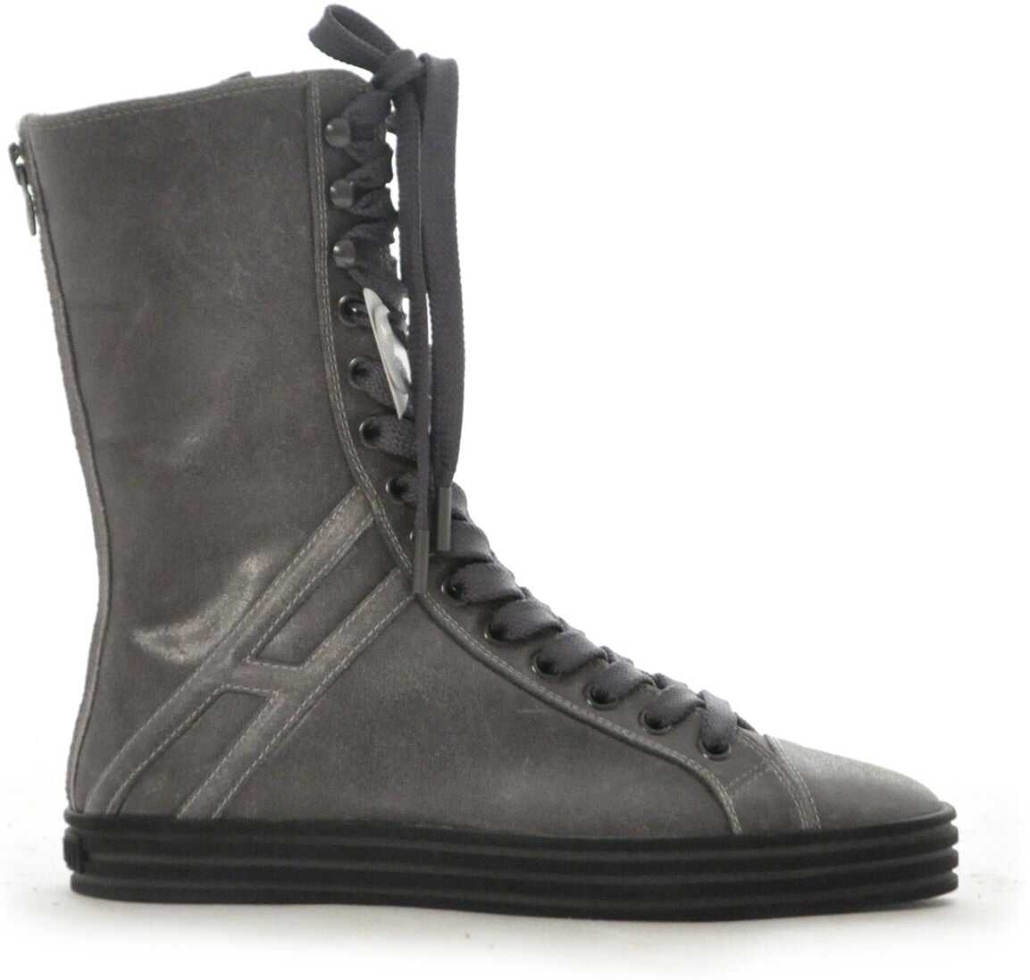 Hogan Leather Hi Top Sneakers GREY