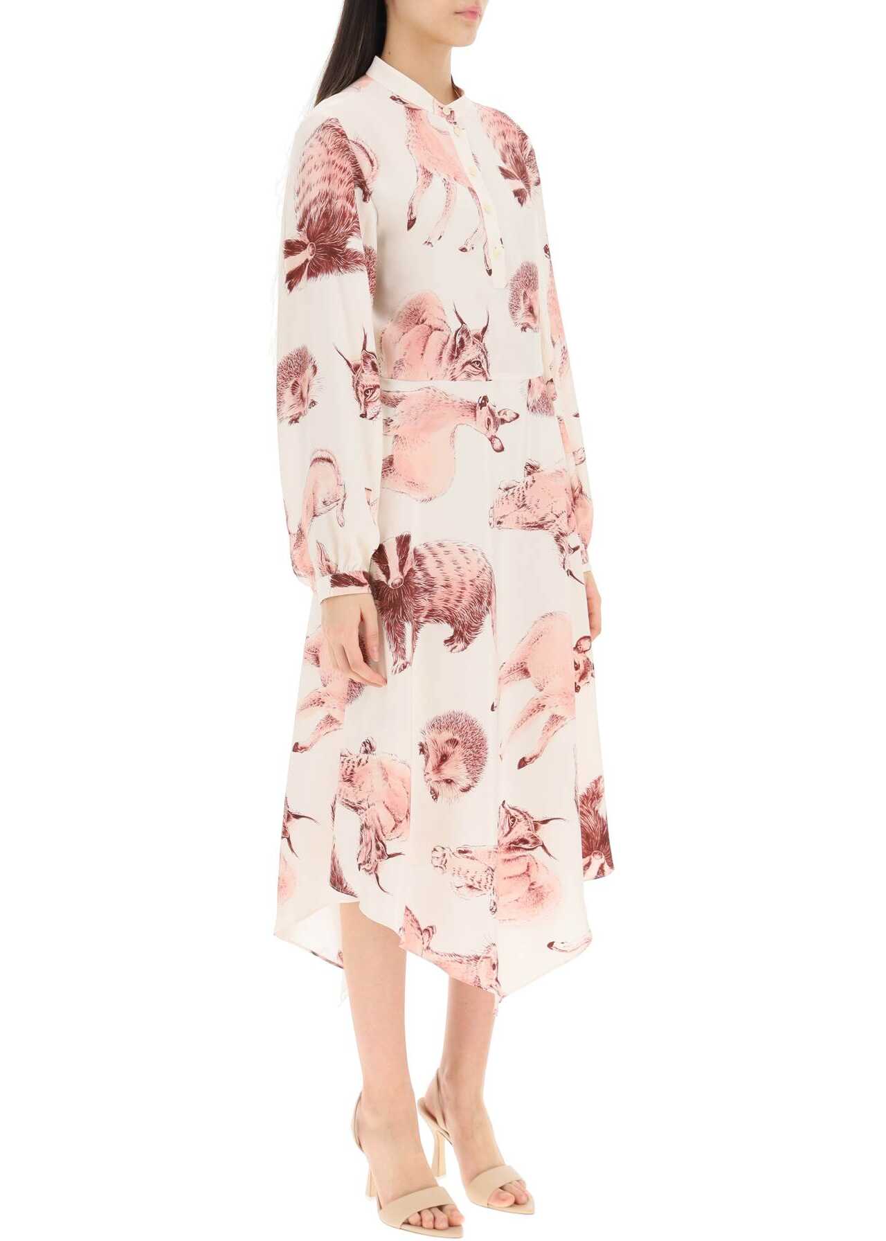 Stella McCartney Fauna Rewild Print Shirt Dress PINK