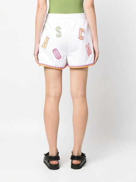 Pantaloni scurti Moschino Bermuda With Logo WHITE Femei (BM 9615671) 4