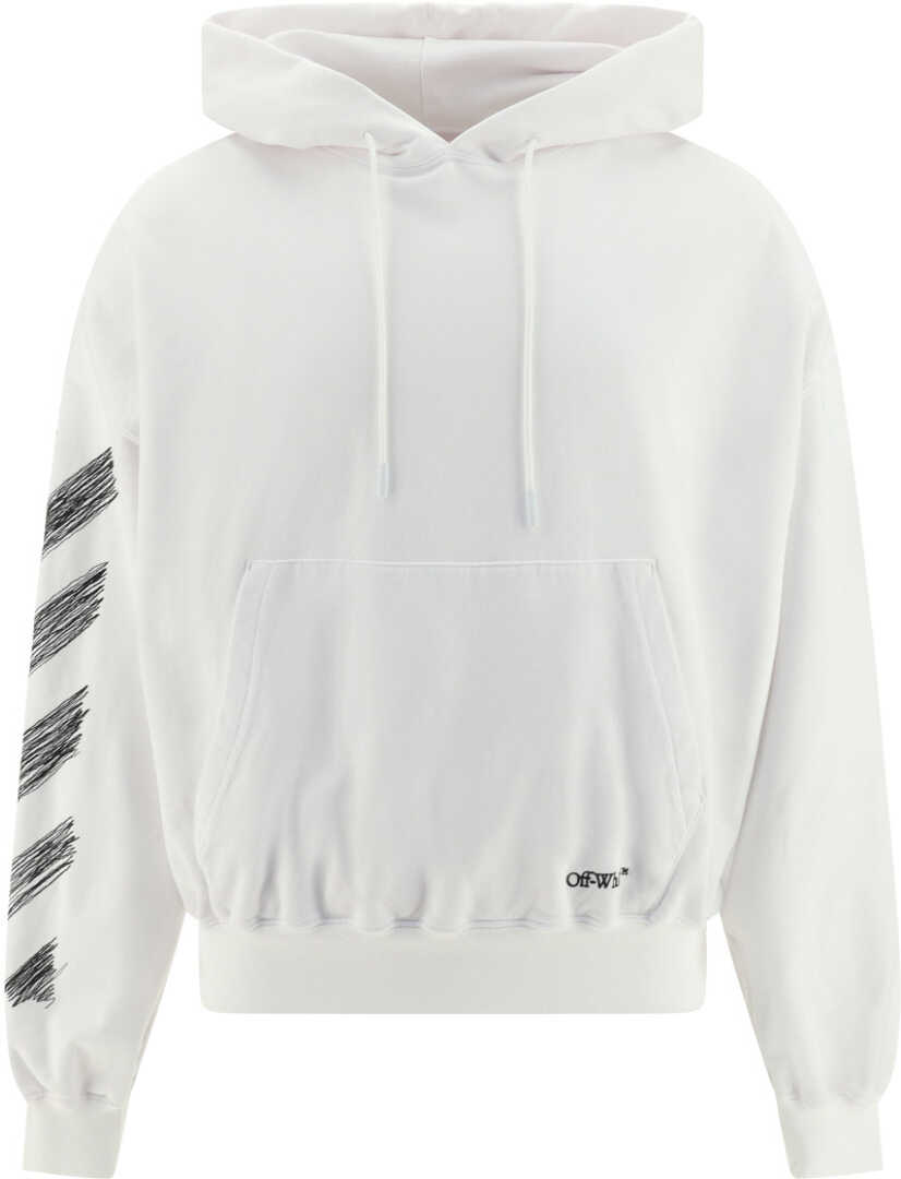 Off-White Scribble Diag Hoodie WHITE BLAC