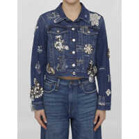 Bomber jacket Denim Jacket With Rhinestones Femei