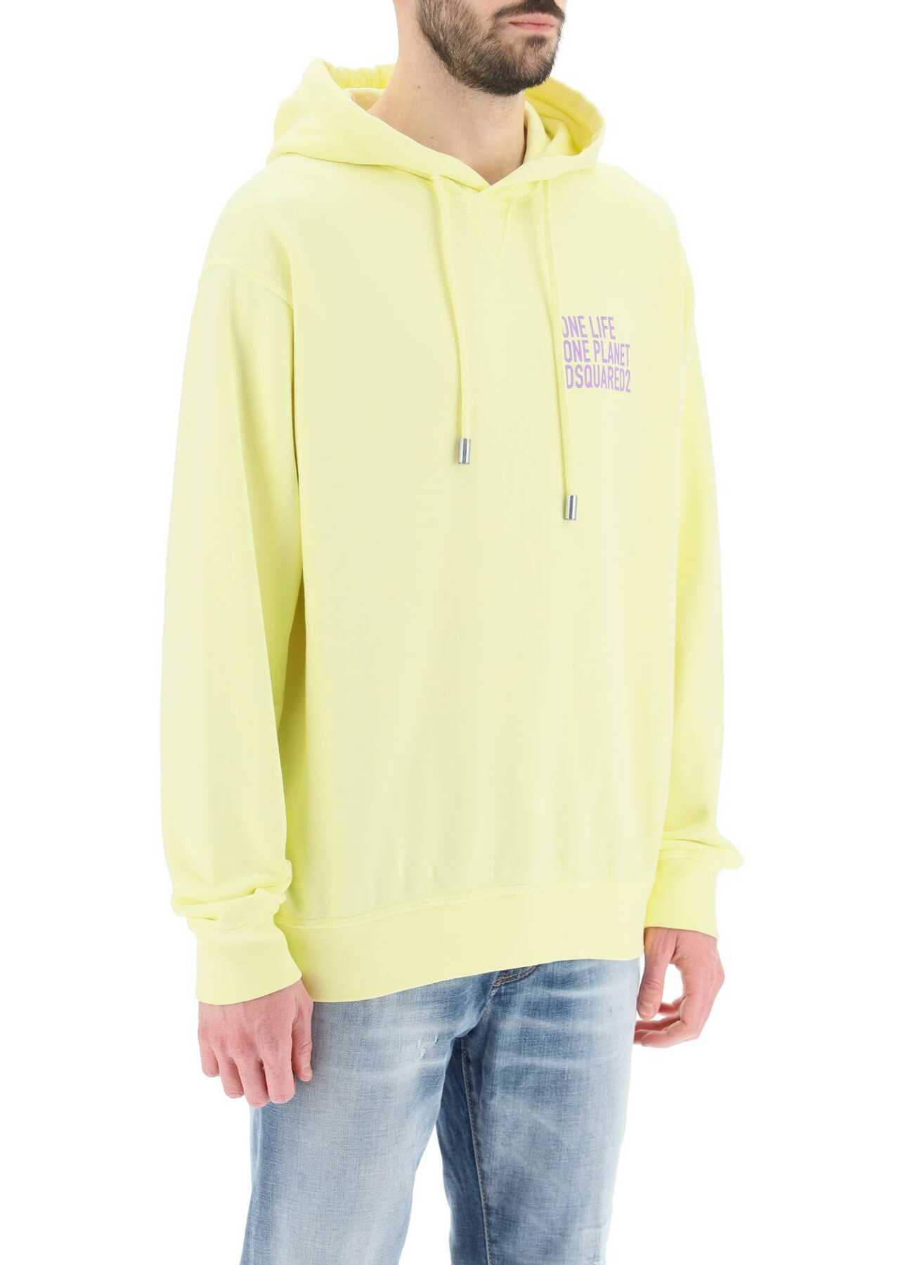 DSQUARED2 One Life One Planet Hoodie DUSTY LEMONADE