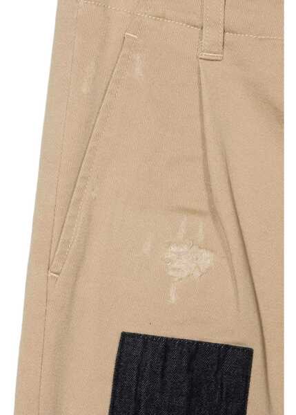 Pantaloni casual DSQUARED2 Pants With Patches BEIGE Baieti (BM 9617624) 3