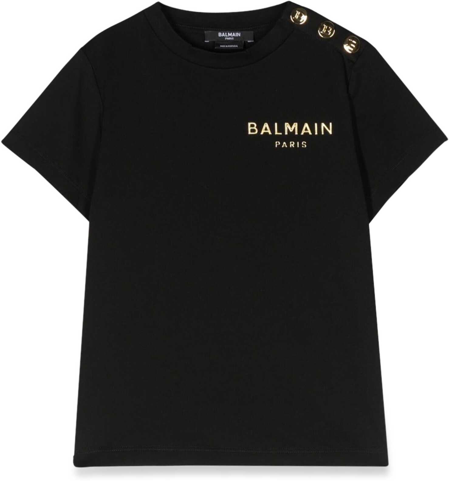 Poze Balmain T-Shirt Mc Special Buttons BLACK