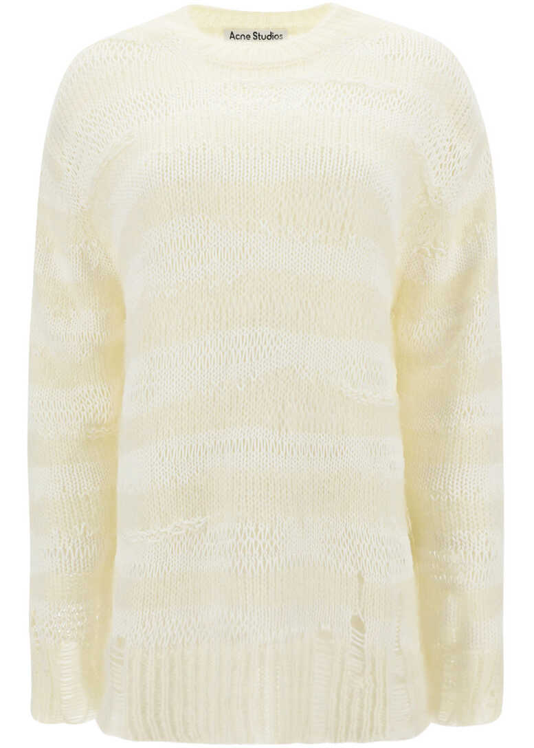 Acne Studios C-NECK KNIT OFF WHITE/WHITE