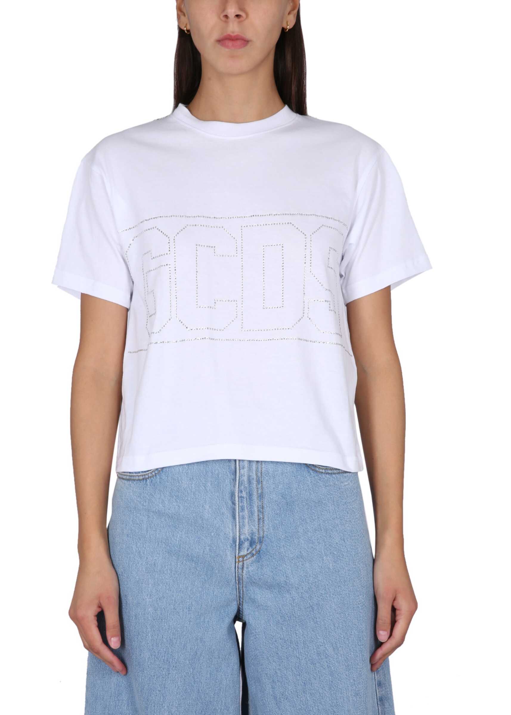 GCDS T-Shirt With Logo Band WHITE