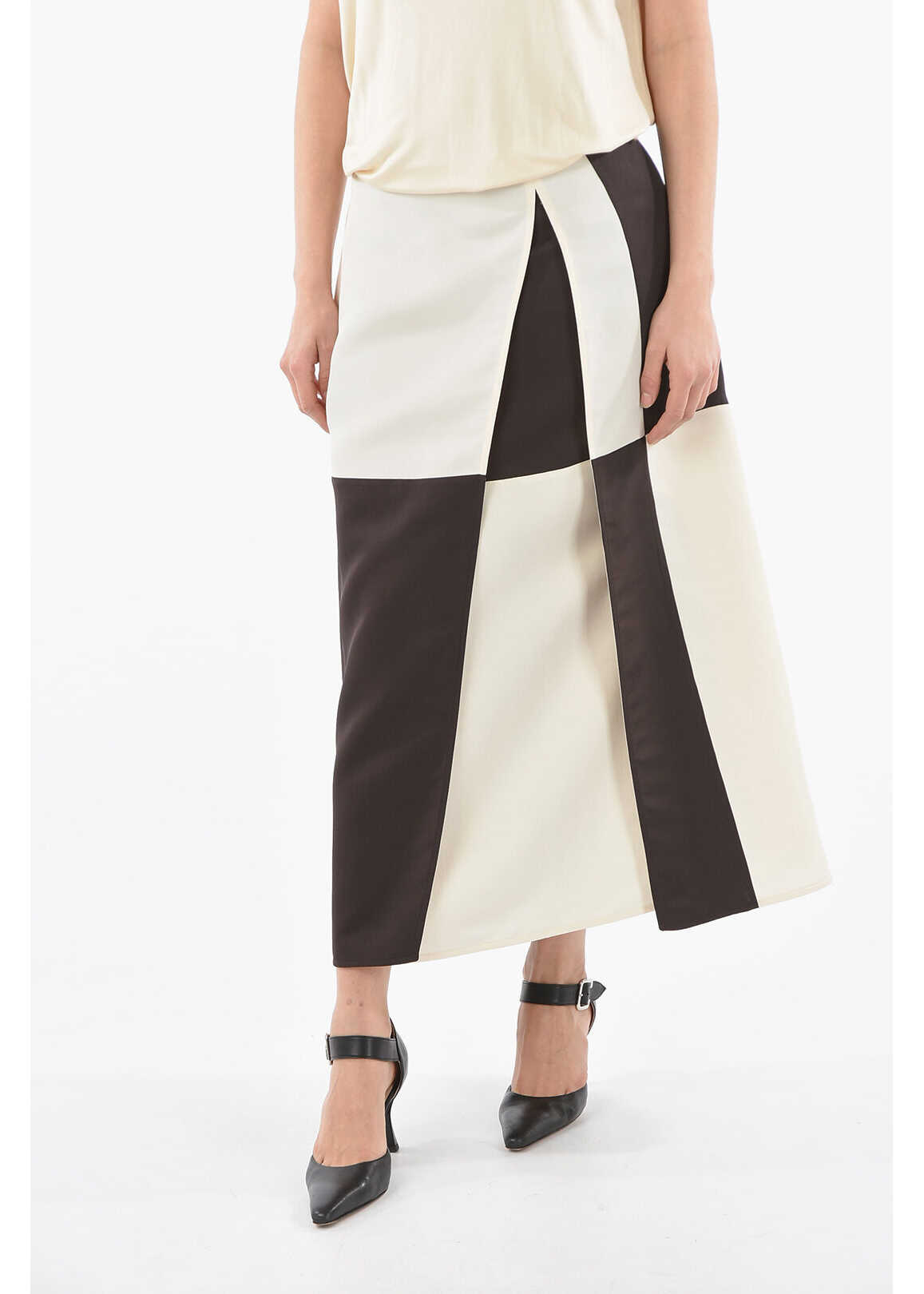 Jil Sander Panel Skirt With Deep Split On Front Brown