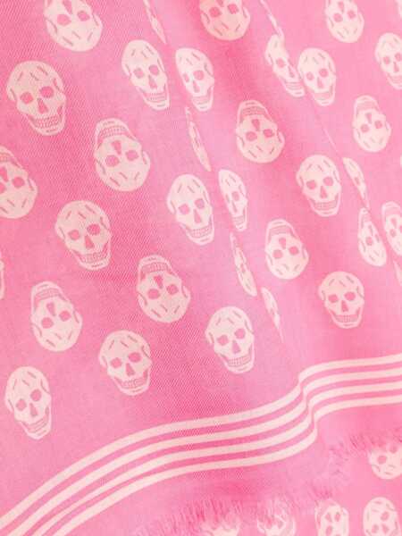 Esarfe Alexander McQueen Biker Skull Print Scarf PINK Barbati (BM 9623006) 3