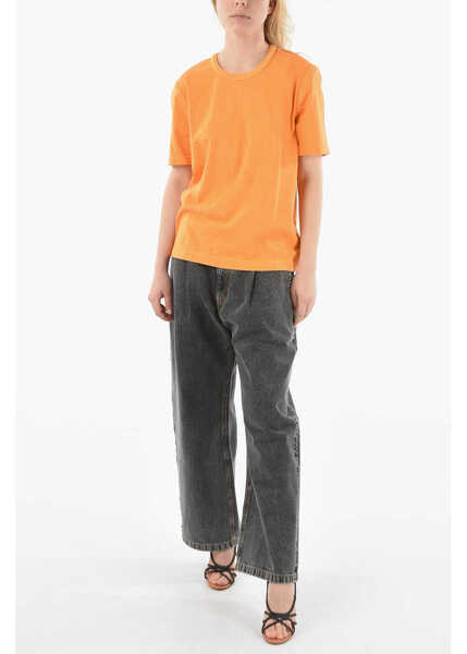 Tricouri Bottega Veneta Visible Stitching Crew-Neck T-Shirt Orange Femei (BM 9623609) 4