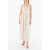 Maison Margiela Mm1 Sleeveless Silk Dress With Chiffon Embroidered Bodice An White