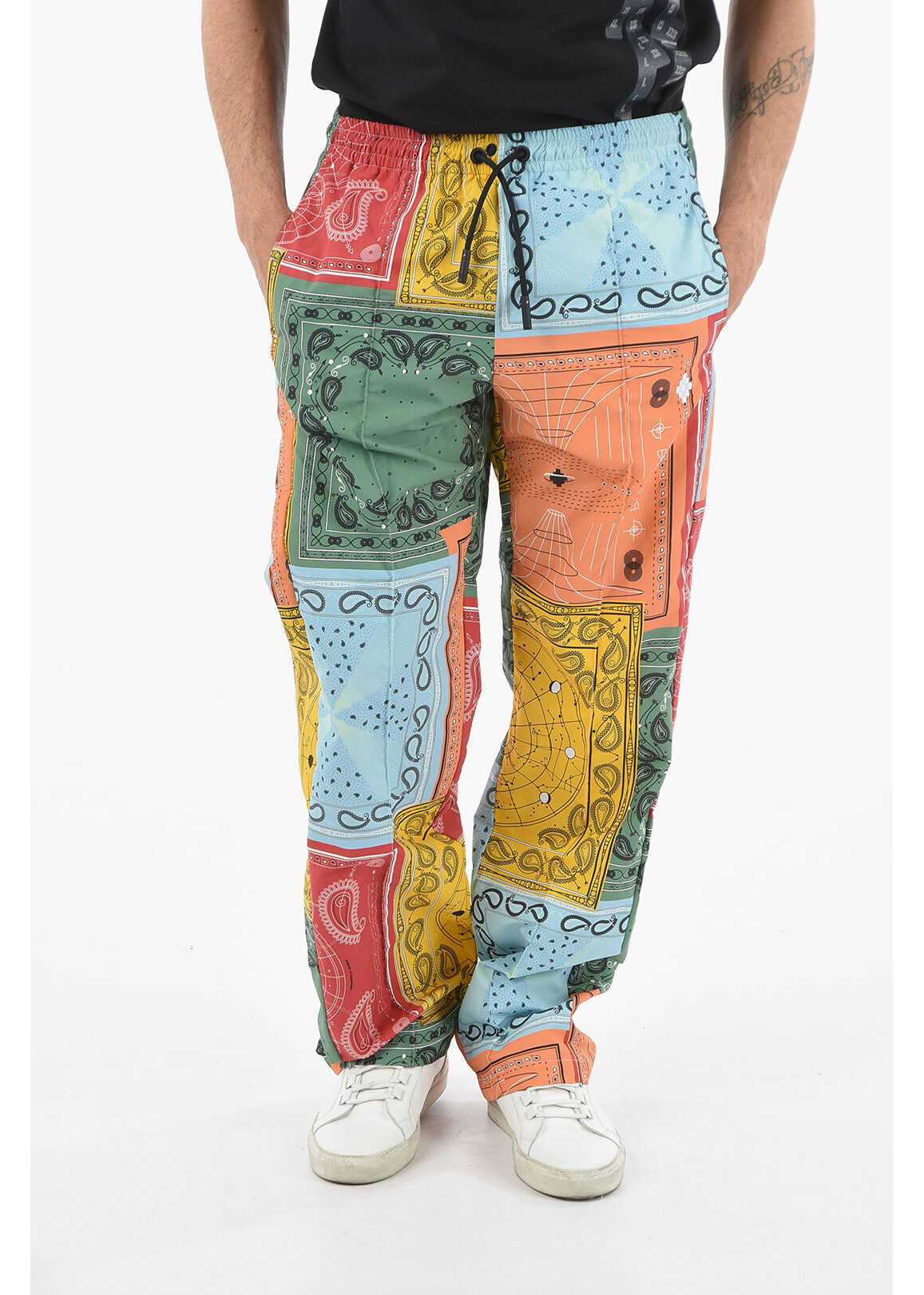 Marcelo Burlon Paisley Patterned All Over Bandana Nylon Pants Multicolor