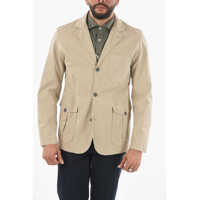 Sacouri Cotton Twill Notch Lapel 3-Button Blazer Barbati