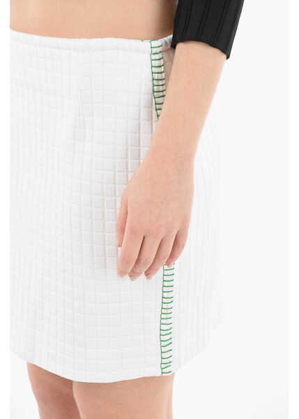 Fuste scurte Bottega Veneta Check Patterned Bodycon Miniskirt White Femei (BM 9625127) 3