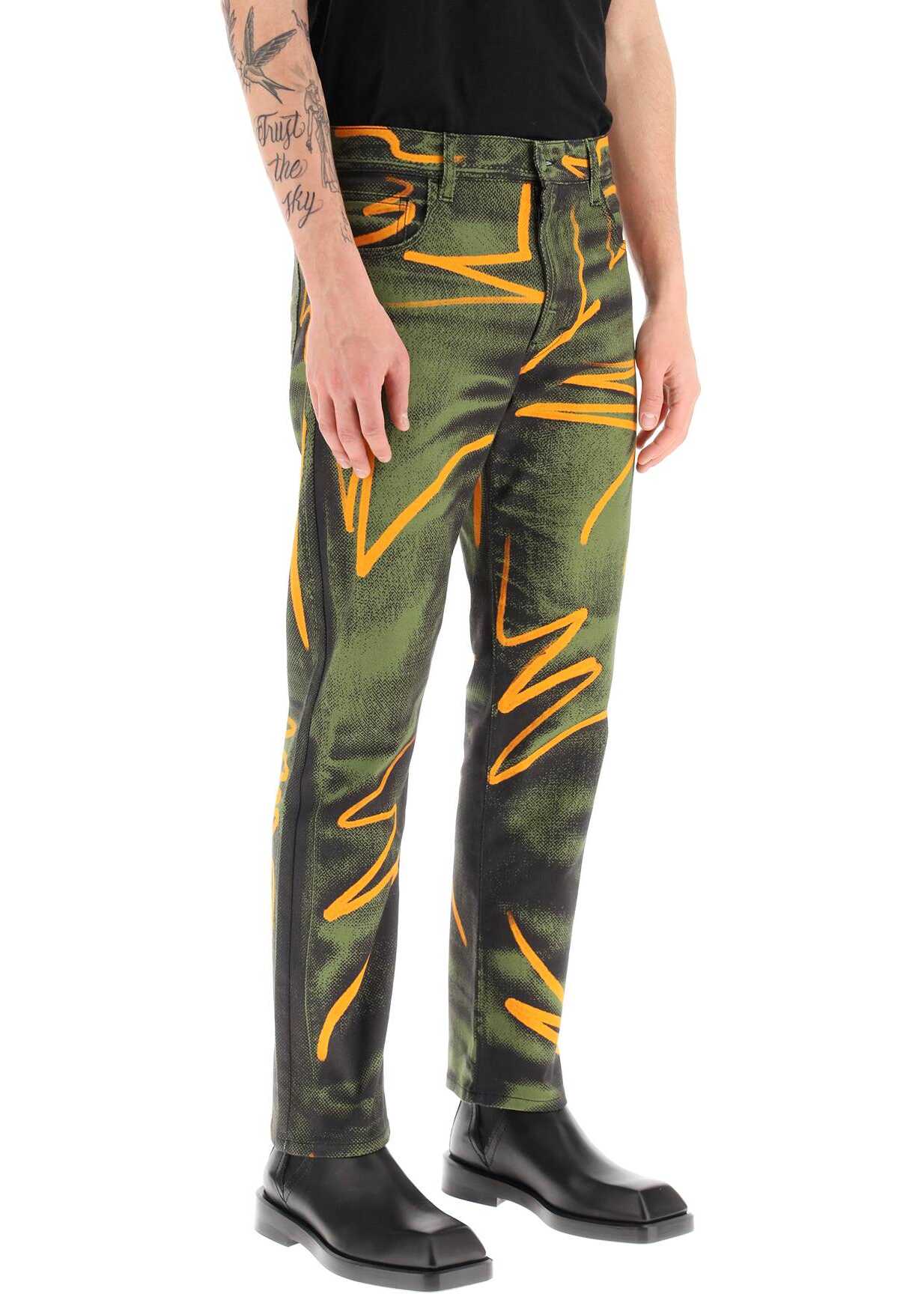 Moschino Shadows & Squiggles Cotton Pants FANTASIA VERDE