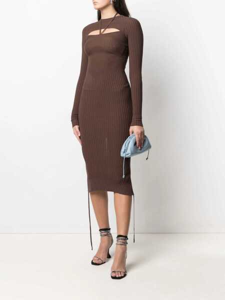 Rochii casual ANDREADAMO Dress With Cut Out Detail BROWN Femei (BM 9626810) 2