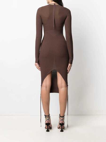 Rochii casual ANDREADAMO Dress With Cut Out Detail BROWN Femei (BM 9626810) 4