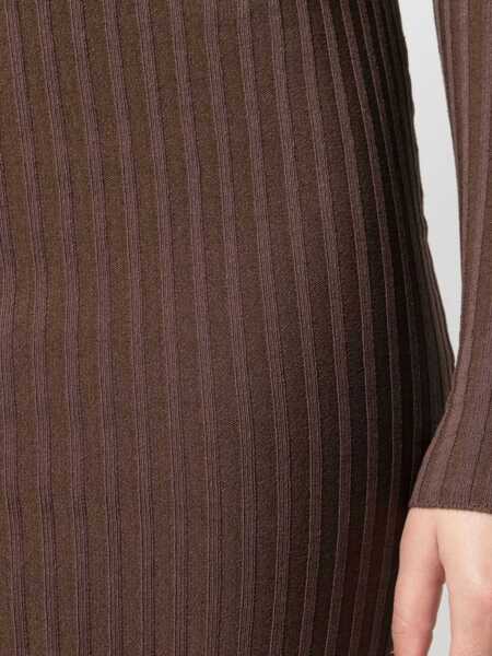 Rochii casual ANDREADAMO Dress With Cut Out Detail BROWN Femei (BM 9626810) 5