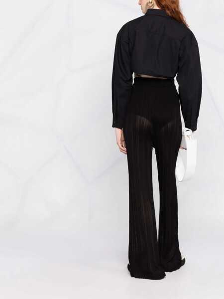 Bluze ANDREADAMO Cropped Shirt BLACK Femei (BM 9626906) 4