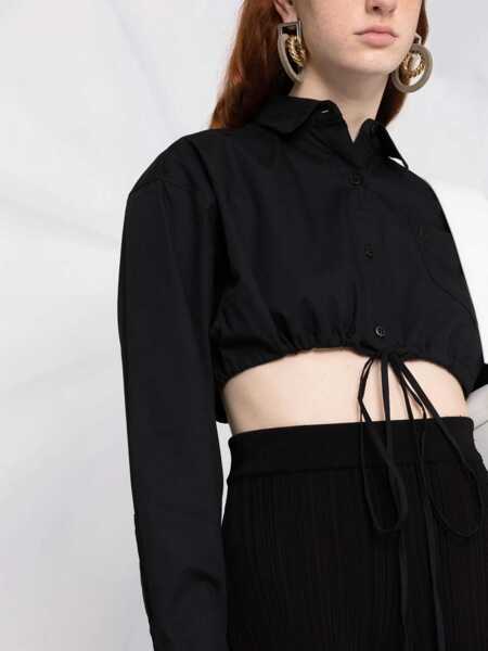 Bluze ANDREADAMO Cropped Shirt BLACK Femei (BM 9626906) 5