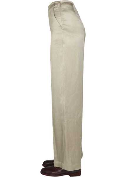 Pantaloni casual ALYSI Satin Trousers BEIGE Femei (BM 9626939) 4