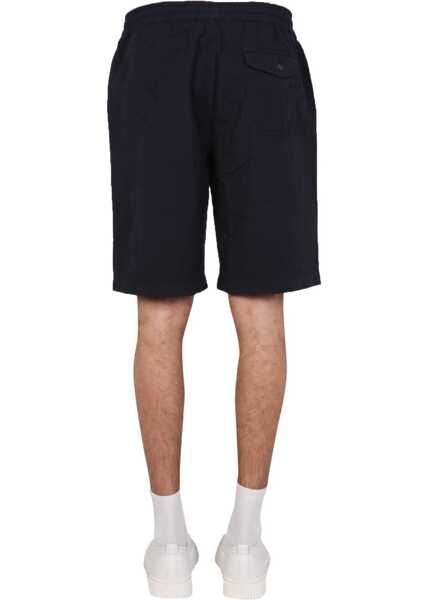 Pantaloni scurti UNIVERSAL WORKS Fleece Bermuda BLUE Barbati (BM 9627023) 4