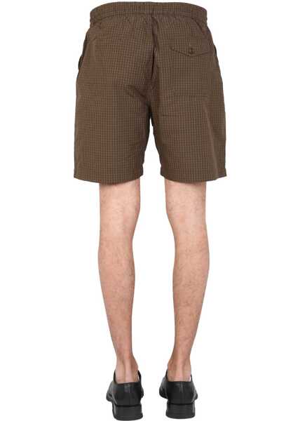 Pantaloni scurti UNIVERSAL WORKS Bermuda With Check Pattern BROWN Barbati (BM 9627026) 4