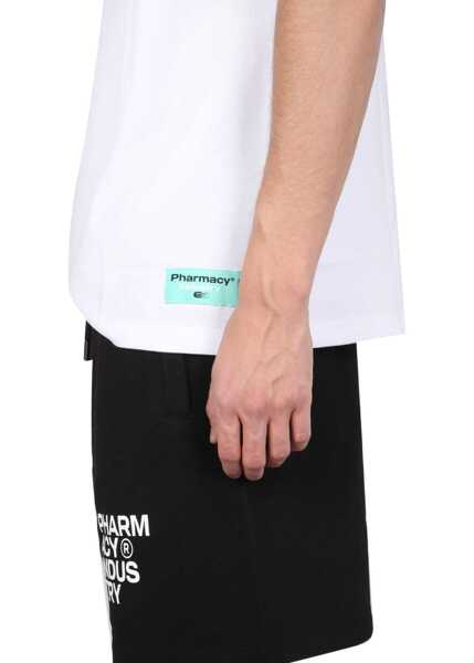 Tricouri PHARMACY INDUSTRY Logo Print T-Shirt WHITE Barbati (BM 9627065) 4