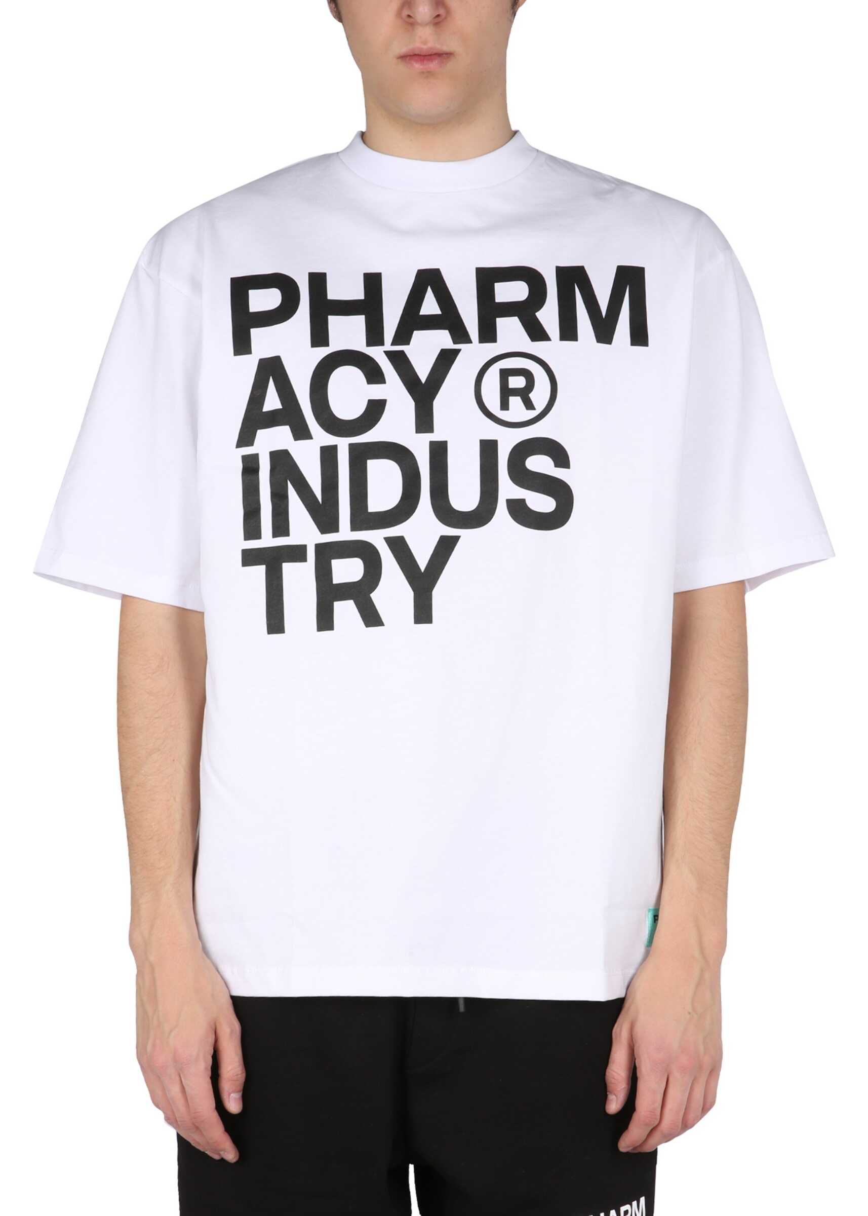 PHARMACY INDUSTRY Logo Print T-Shirt WHITE