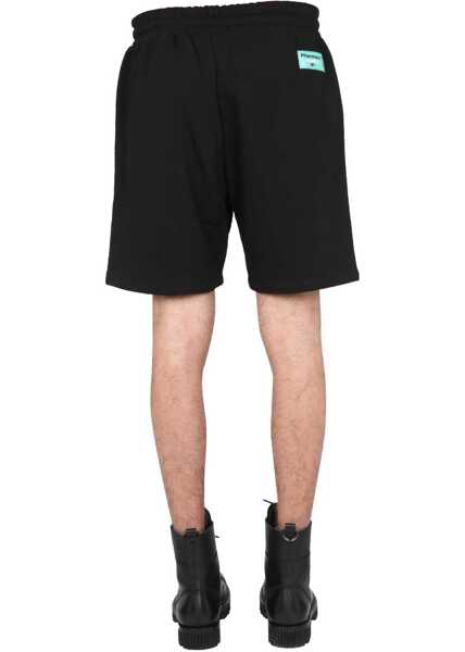 Pantaloni scurti PHARMACY INDUSTRY Bermuda With Logo Print BLACK Barbati (BM 9627071) 4