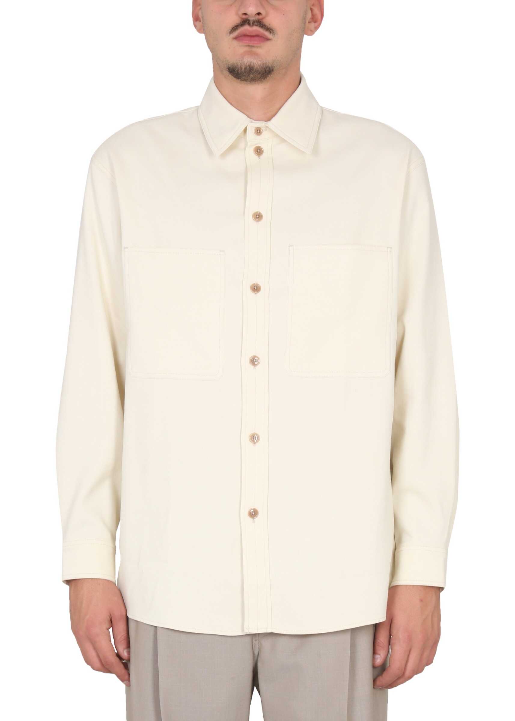 LEMAIRE Wool And Cotton Shirt IVORY
