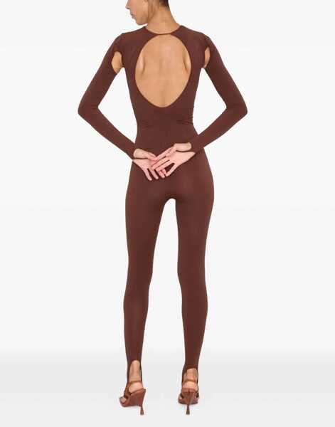 Salopete ANDREADAMO Full Jumpsuit With Cut-Out Details BROWN Femei (BM 9627278) 2