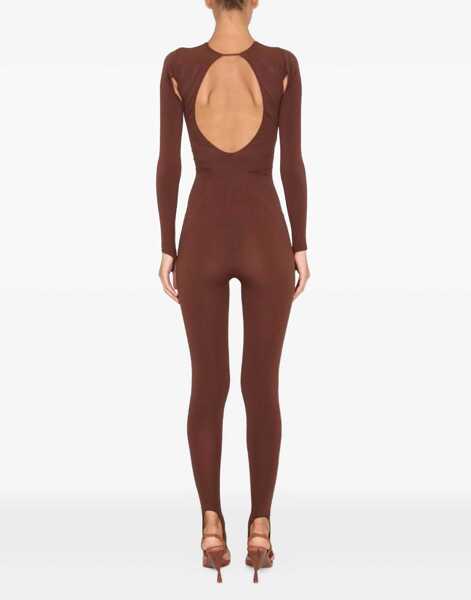 Salopete ANDREADAMO Full Jumpsuit With Cut-Out Details BROWN Femei (BM 9627278) 3